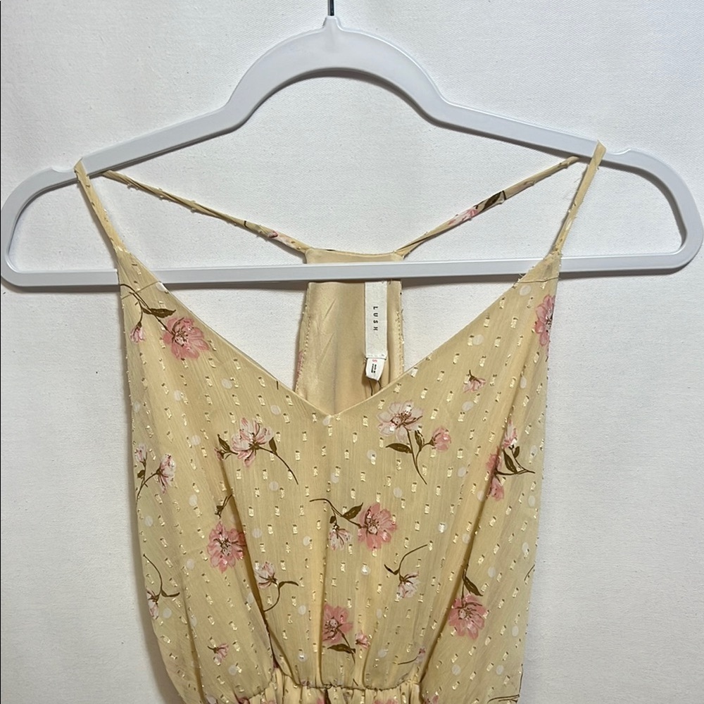 Lush Cream Sundress with Floral Pattern - Picture 3 of 5